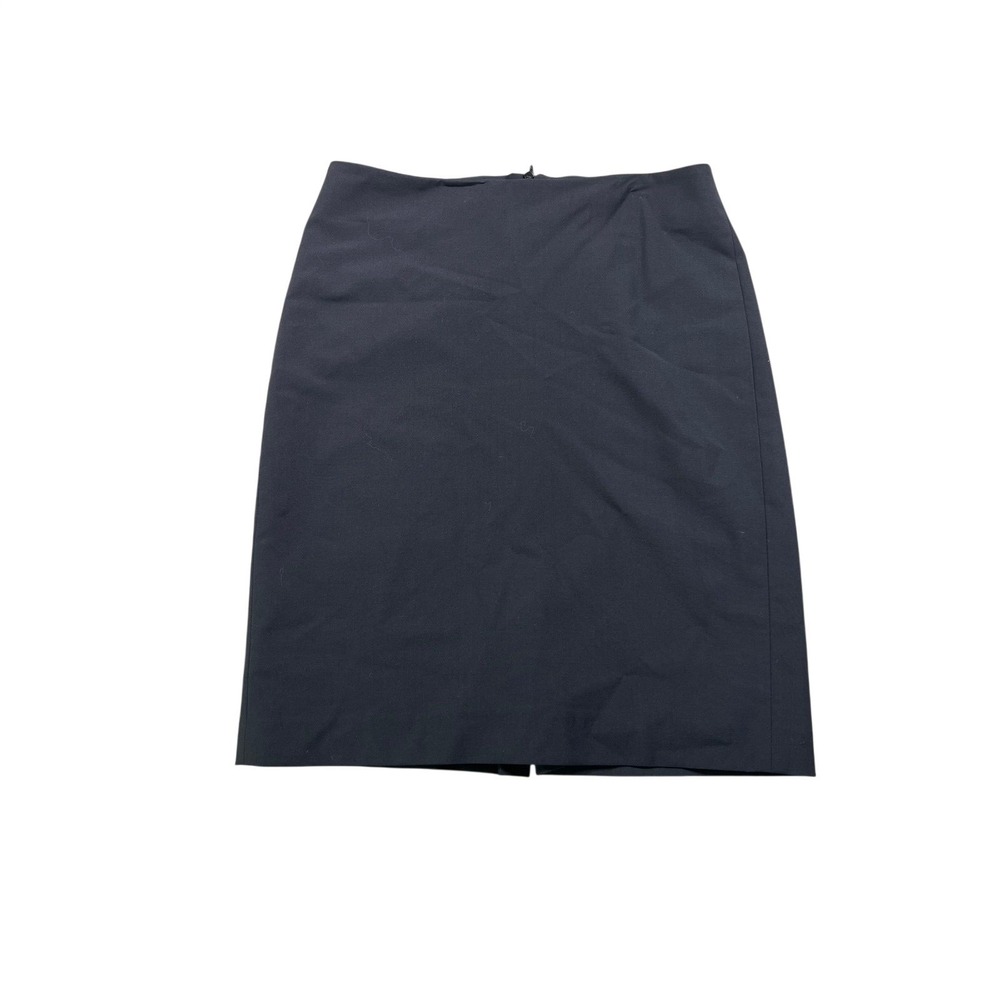 Theory Black Pencil Skirt Size 8 Career Office Stretch Knee Length Classic